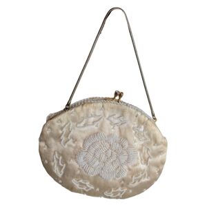 Vintage Goldco Cream Colored Beaded Purse Handbag